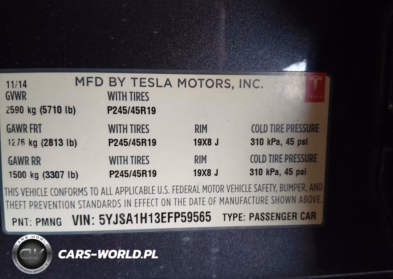 2014 Tesla Model S P85 VIN:5YJSA1H13EFP59565 - 9