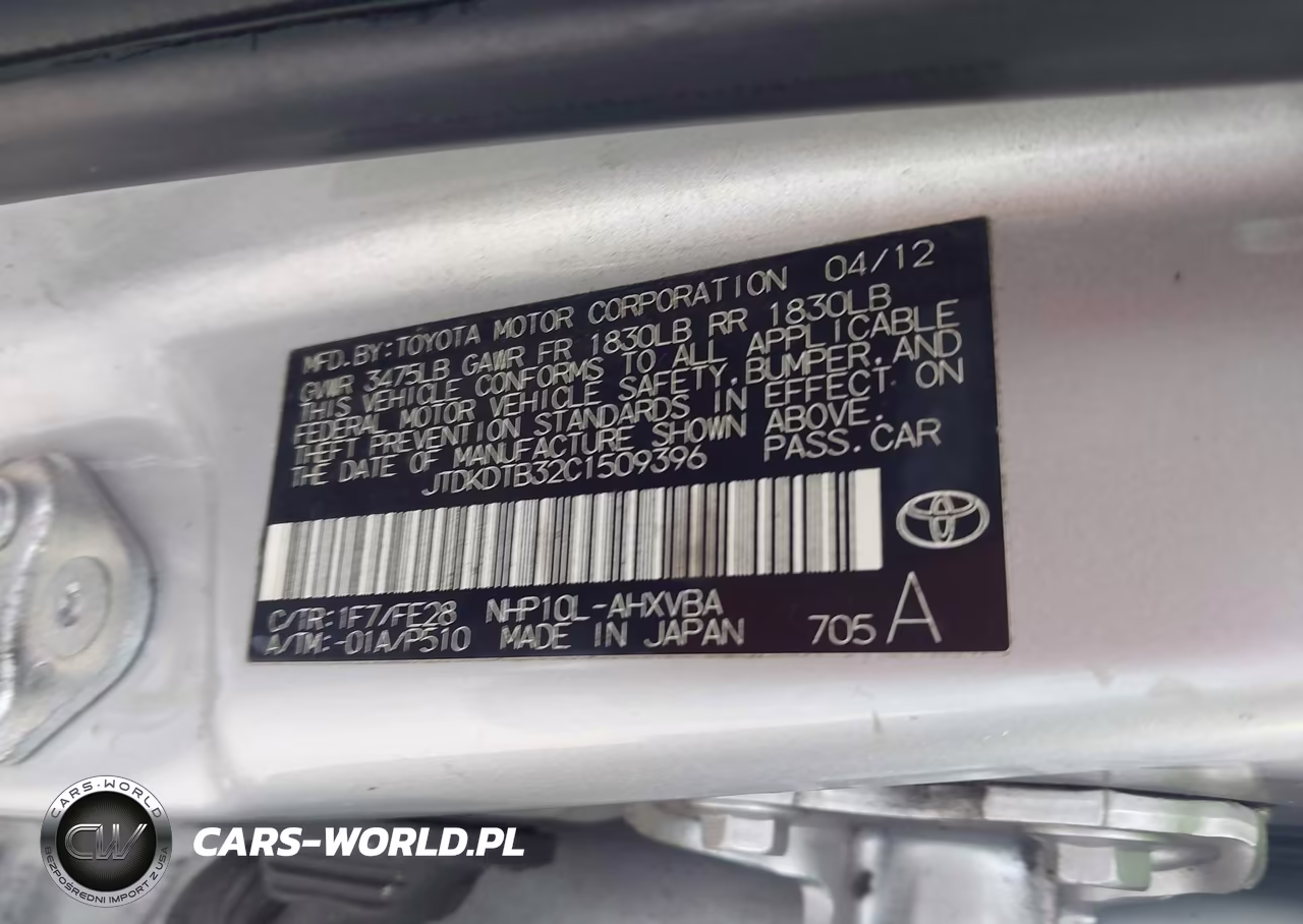 2012 Toyota Prius C One VIN:JTDKDTB32C1509396 - 9