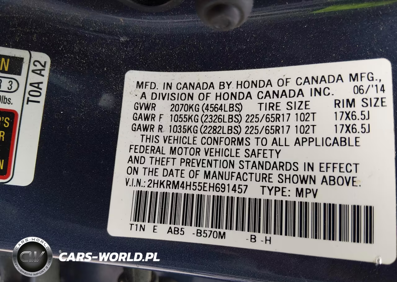2014 Honda Cr-V Ex VIN:2HKRM4H55EH691457 - 9