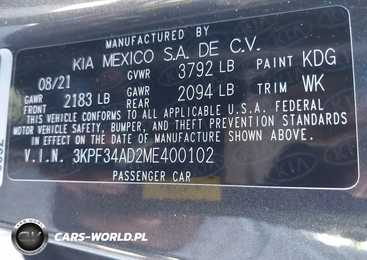 2021 Kia Forte Gt-Line VIN:3KPF34AD2ME400102 - 9