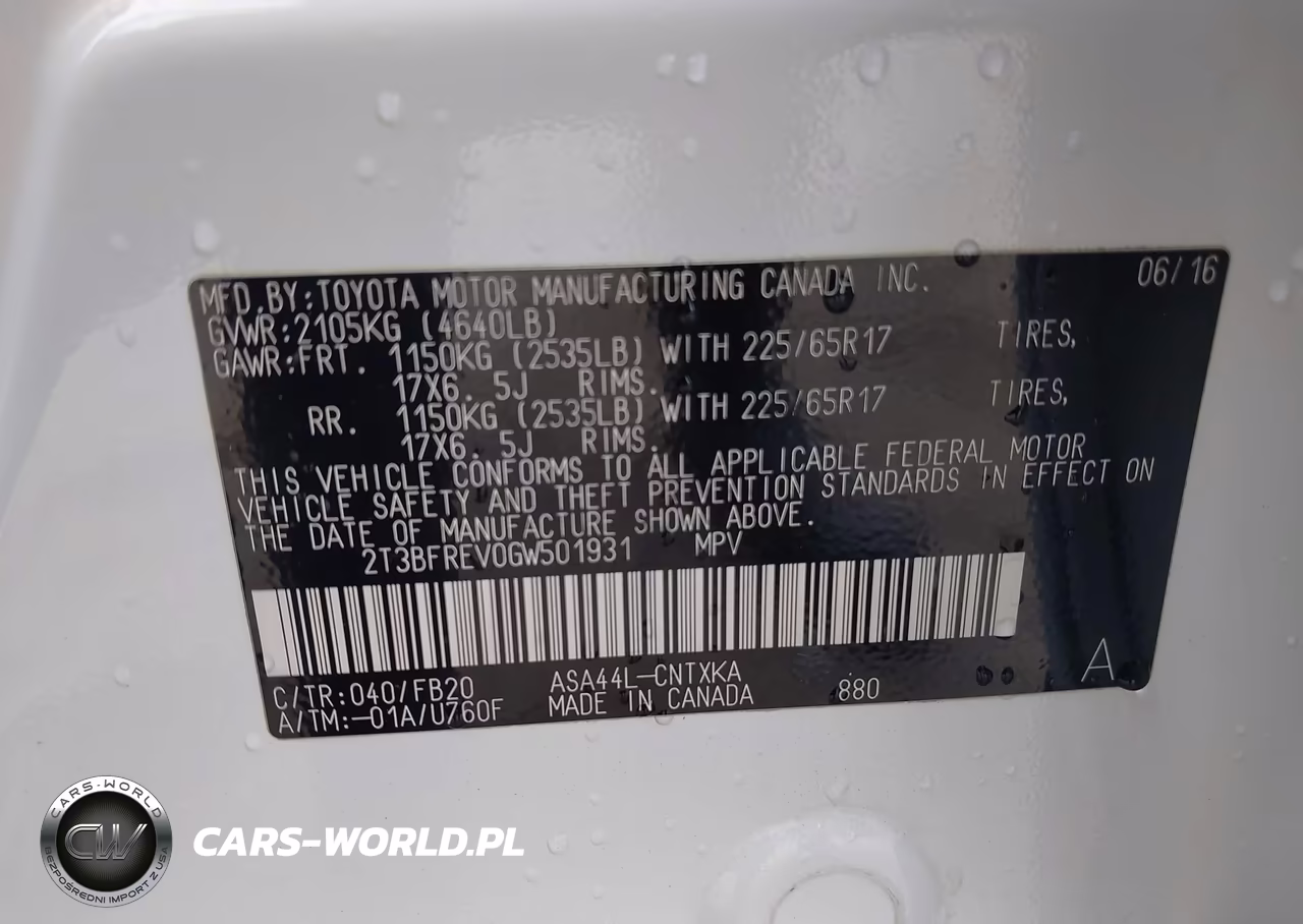 2016 Toyota Rav4 Le VIN:2T3BFREV0GW501931 - 9