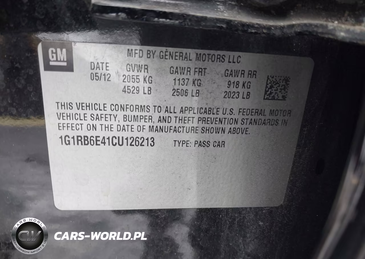 2012 Chevrolet Volt VIN:1G1RB6E41CU126213 - 9