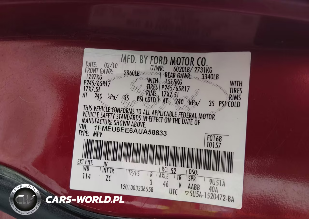 2010 Ford Explorer Eddie Bauer VIN:1FMEU6EE6AUA58833 - 9