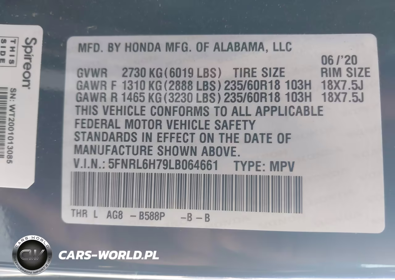2020 Honda Odyssey Ex-L-Ex-L W-Navi Res VIN:5FNRL6H79LB064661 - 9