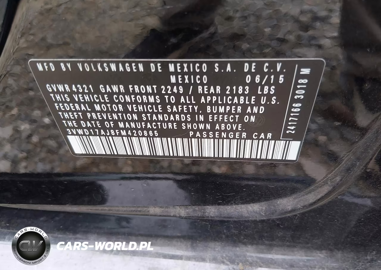 2015 Volkswagen Jetta 1.8T Sport VIN:3VWD17AJ8FM420865 - 9