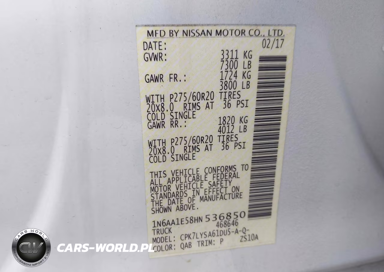 2017 Nissan Titan Platinum Reserve VIN:1N6AA1E58HN536850 - 9