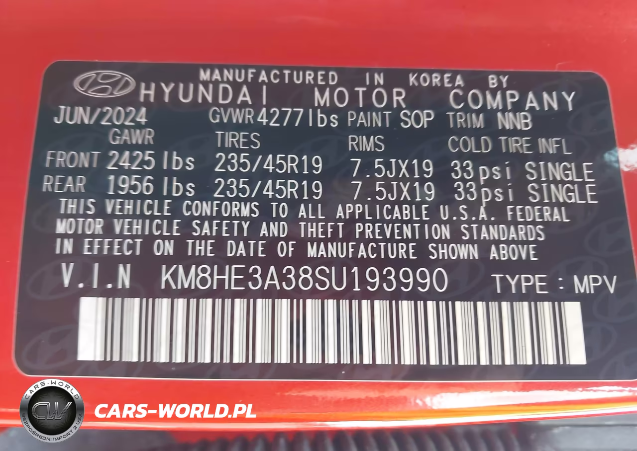 2025 Hyundai Kona Limited VIN:KM8HE3A38SU193990 - 9