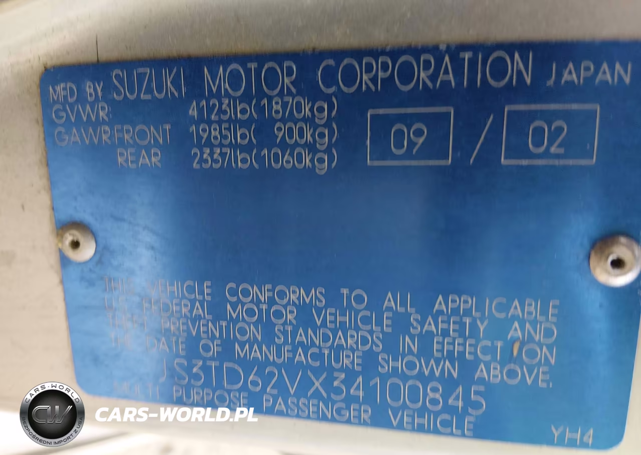 2003 Suzuki Grand Vitara VIN:JS3TD62VX34100845 - 9