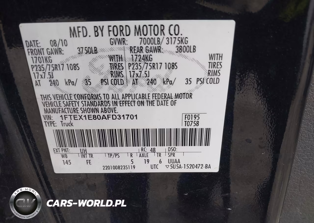 2010 Ford F-150 Xlt VIN:1FTEX1E80AFD31701 - 9