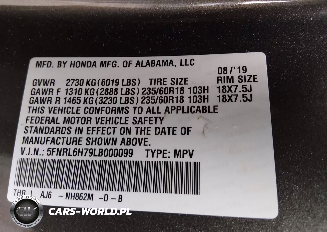 2020 Honda Odyssey Ex-L-Ex-L W-Navi Res VIN:5FNRL6H79LB000099 - 9