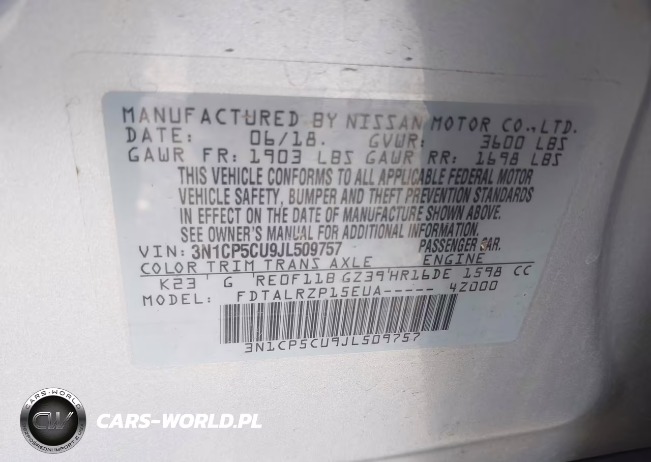 2018 Nissan Kicks S VIN:3N1CP5CU9JL509757 - 9