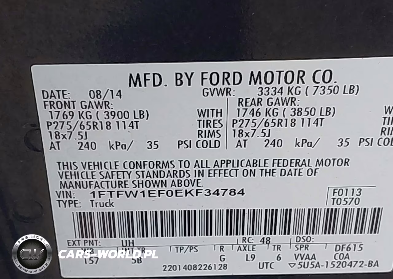 2014 Ford F-150 Fx4 VIN:1FTFW1EF0EKF34784 - 9