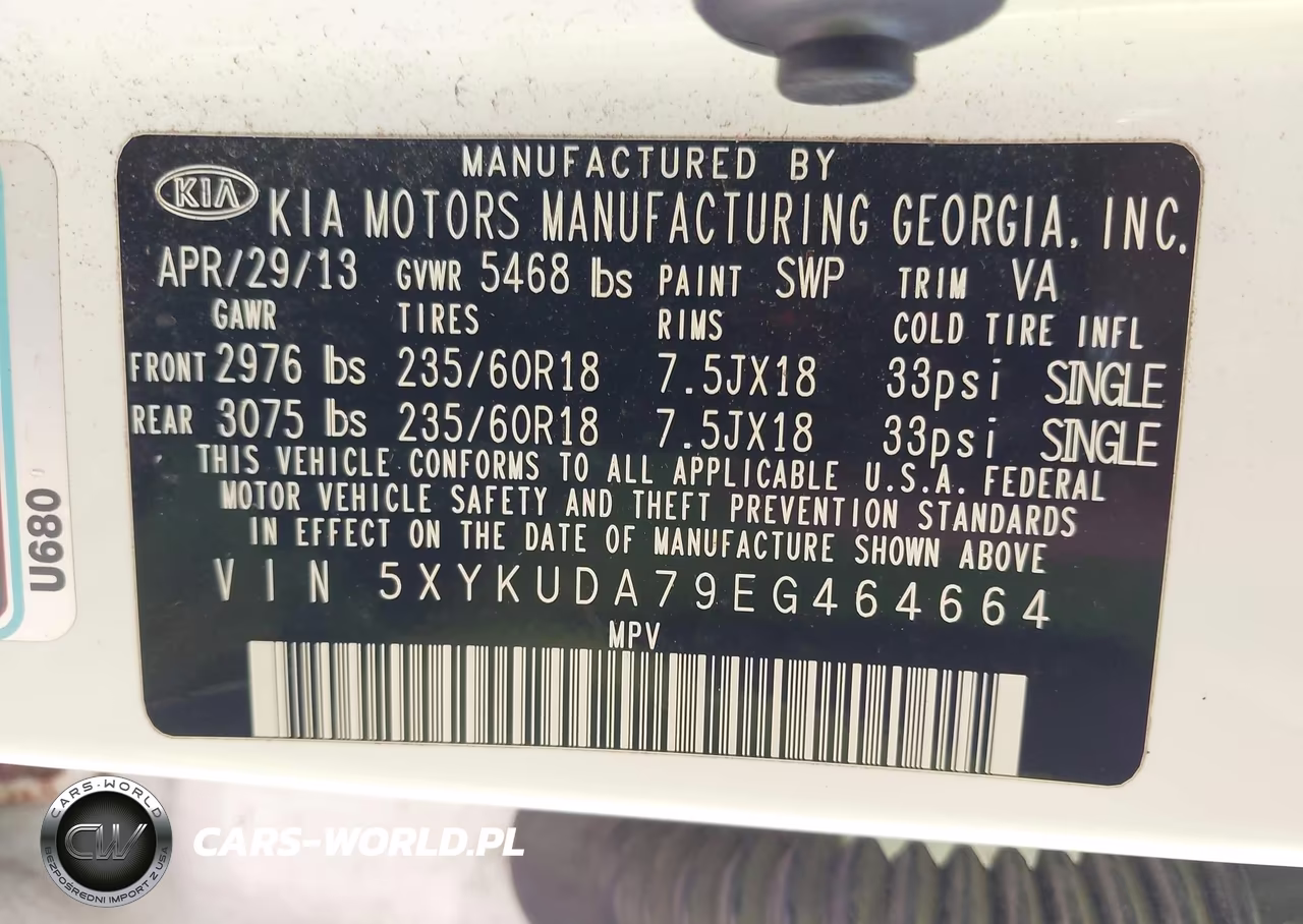 2014 Kia Sorento Ex V6 VIN:5XYKUDA79EG464664 - 9