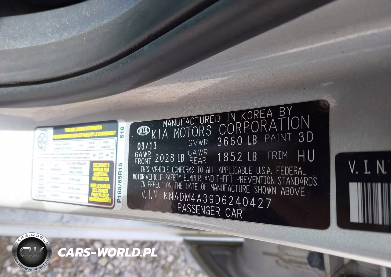 2013 Kia Rio Lx VIN:KNADM4A39D6240427 - 9
