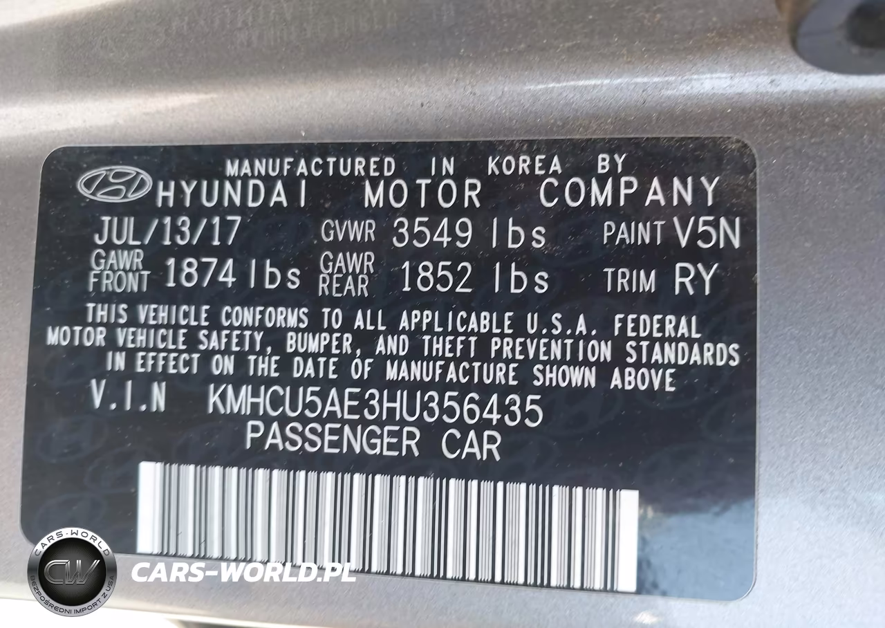 2017 Hyundai Accent Sport VIN:KMHCU5AE3HU356435 - 9