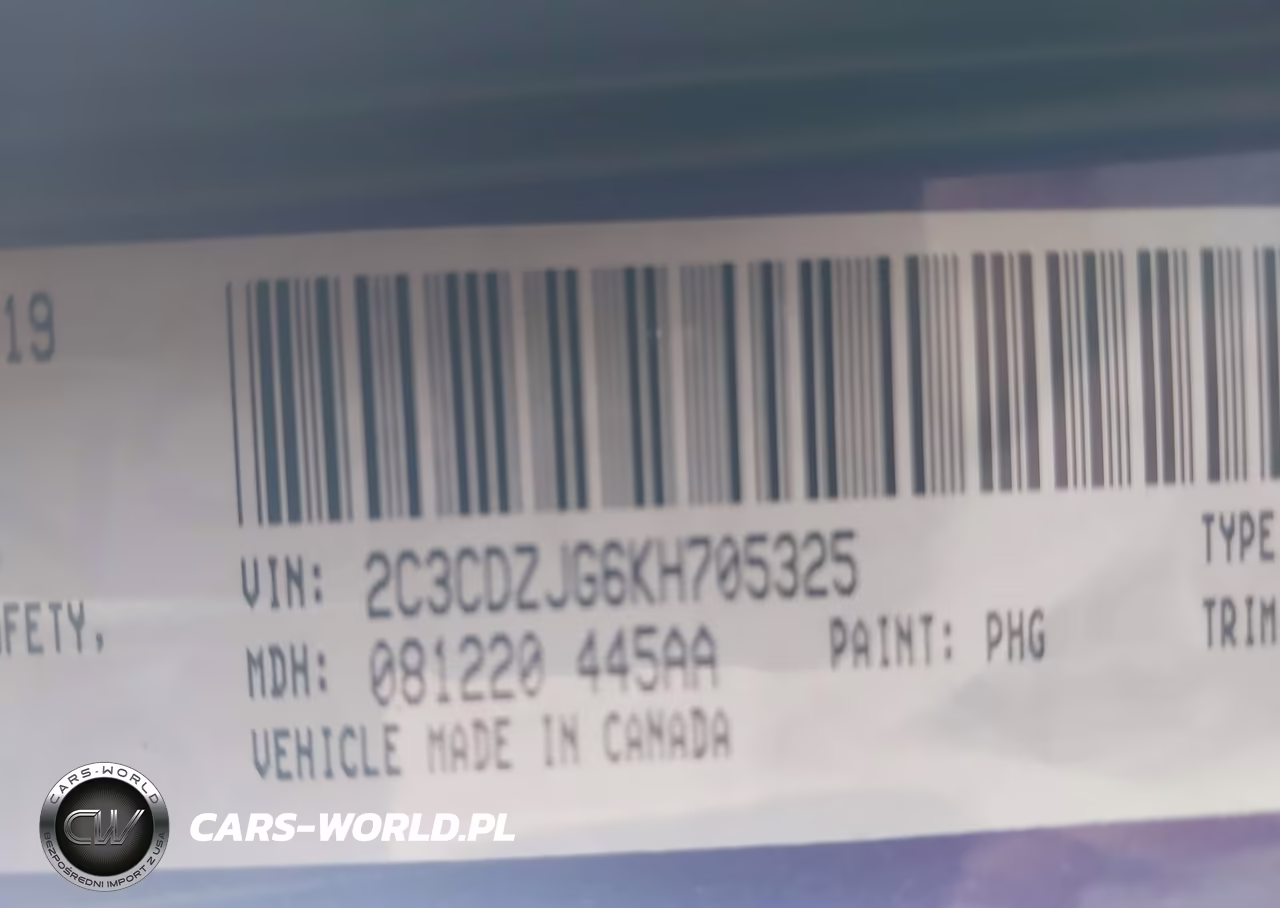 2019 Dodge Challenger Gt VIN:2C3CDZJG6KH705325 - 9