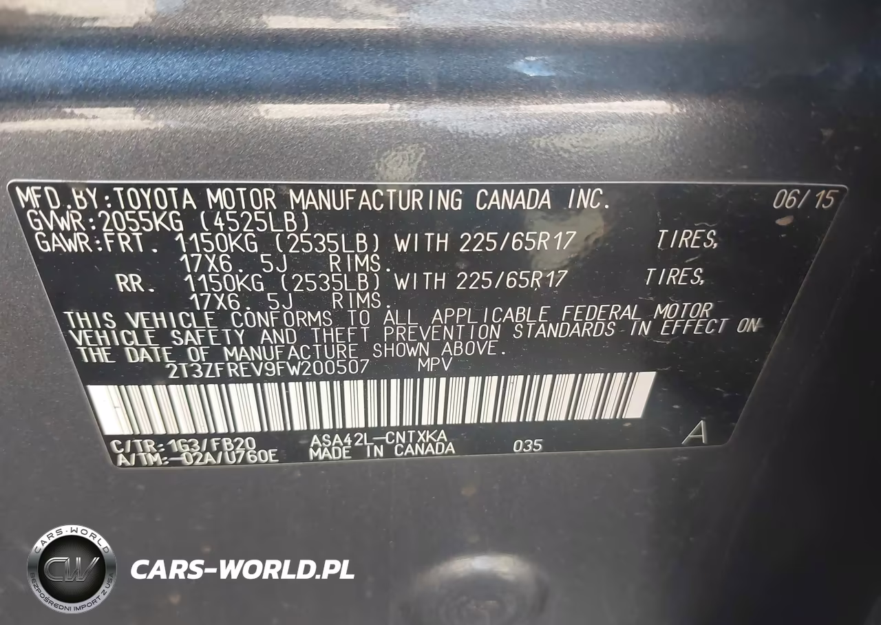2015 Toyota Rav4 Le VIN:2T3ZFREV9FW200507 - 9