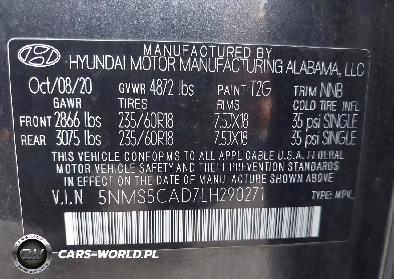 2020 Hyundai Santa Fe Limited VIN:5NMS5CAD7LH290271 - 9