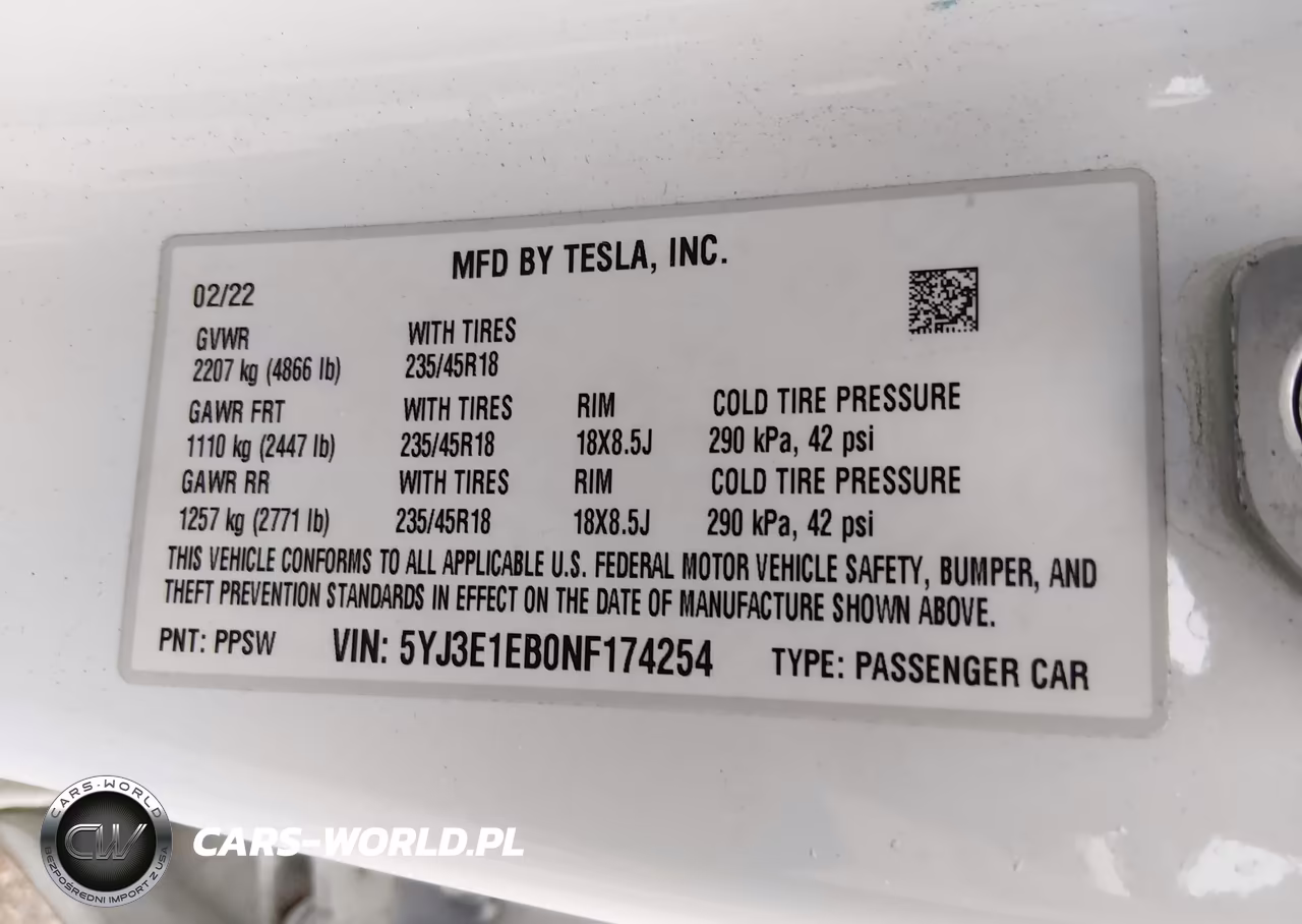 2022 Tesla Model 3 Long Range VIN:5YJ3E1EB0NF174254 - 9