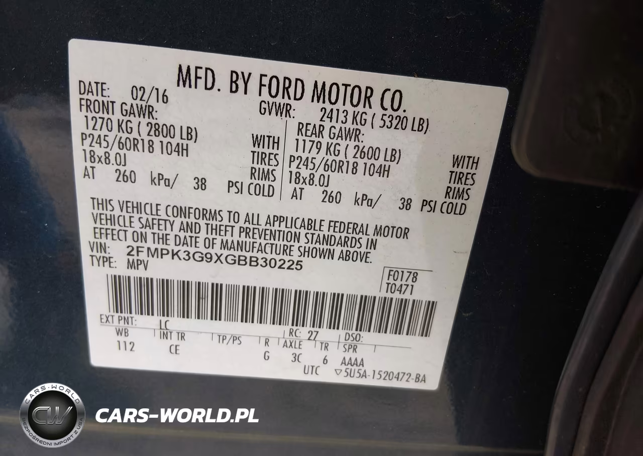 2016 Ford Edge Se VIN:2FMPK3G9XGBB30225 - 9