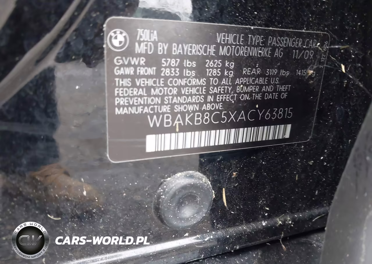 2010 BMW 750Li VIN:WBAKB8C5XACY63815 - 9