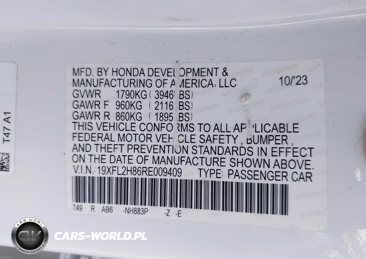 2024 Honda Civic Sport VIN:19XFL2H86RE009409 - 9
