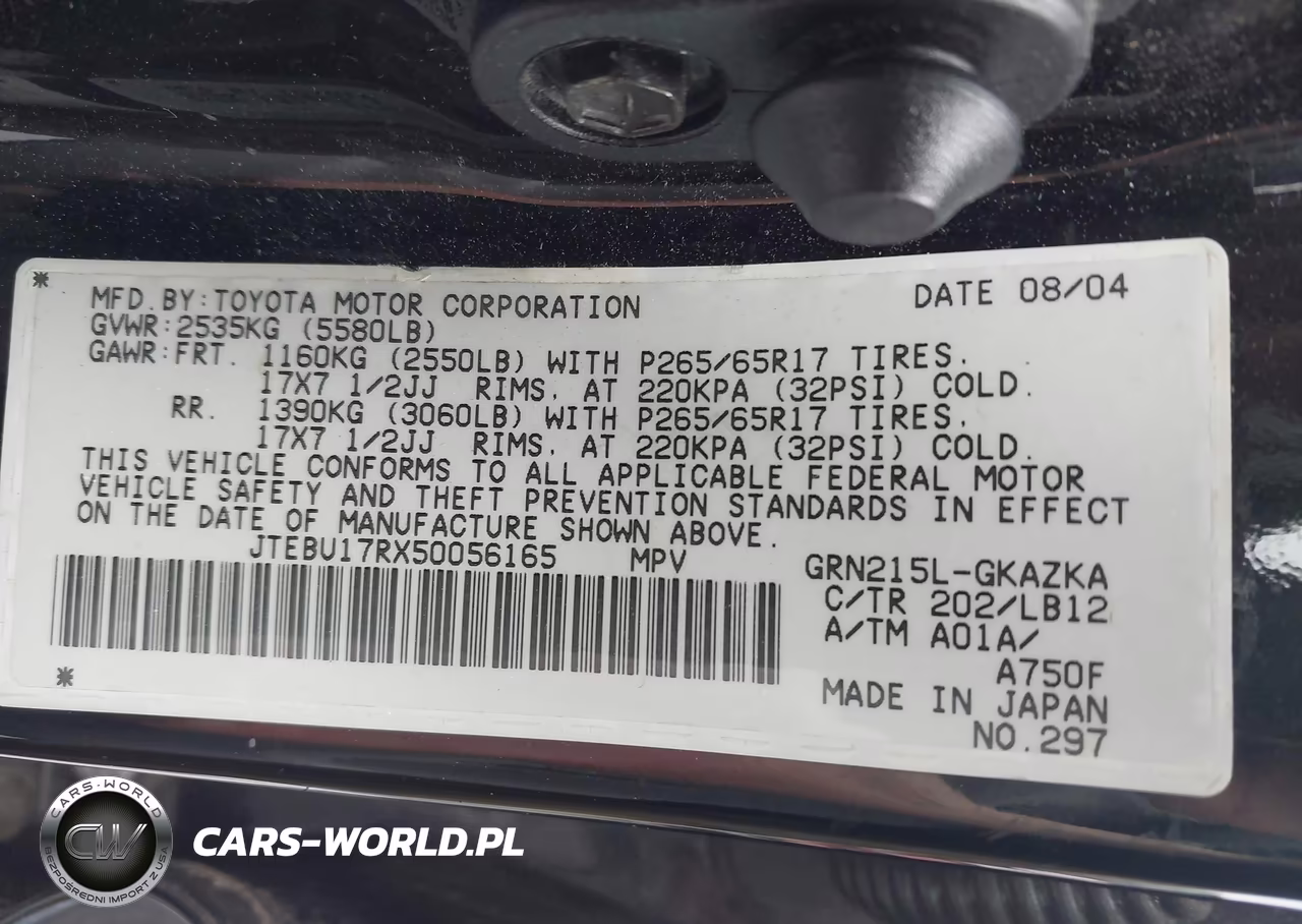 2005 Toyota 4Runner Limited V6 VIN:JTEBU17RX50056165 - 9