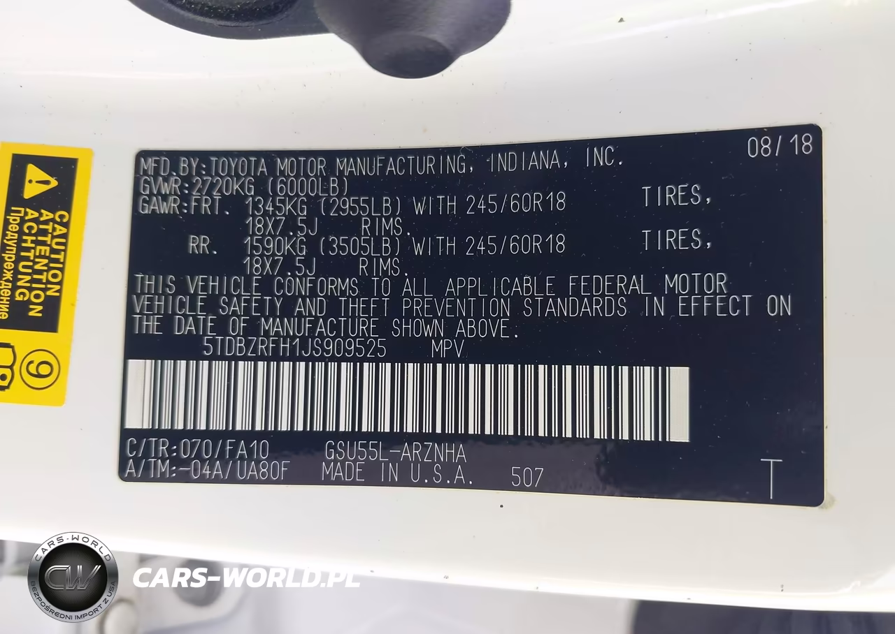 2018 Toyota Highlander Le Plus VIN:5TDBZRFH1JS909525 - 9