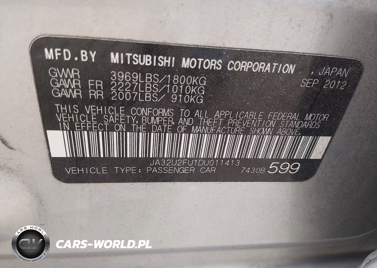 2013 Mitsubishi Lancer Es VIN:JA32U2FU1DU011413 - 9