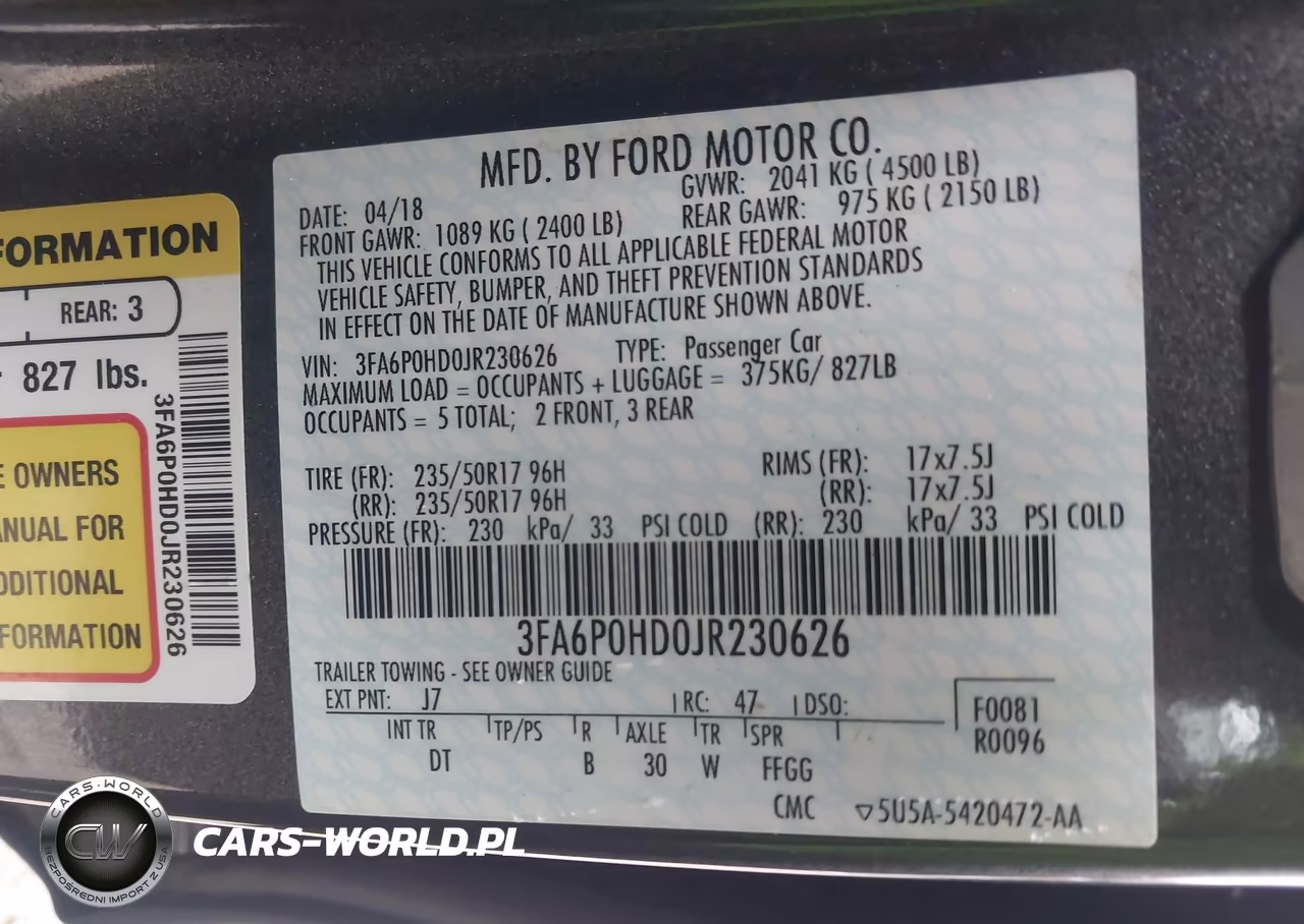 2018 Ford Fusion Se VIN:3FA6P0HD0JR230626 - 9