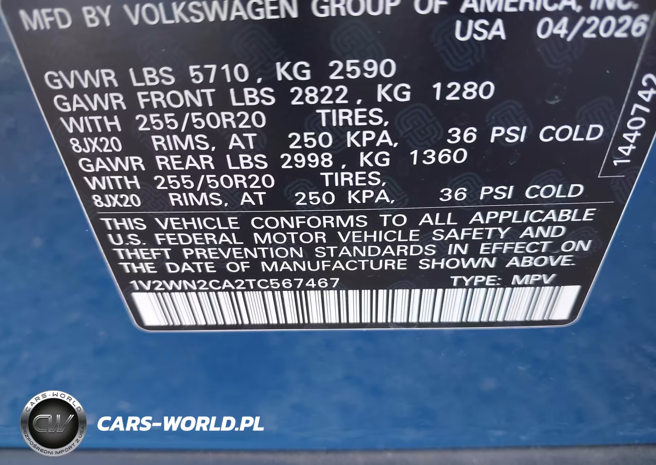 2026 Volkswagen Atlas Se With Technology VIN:1V2WN2CA2TC567467 - 9