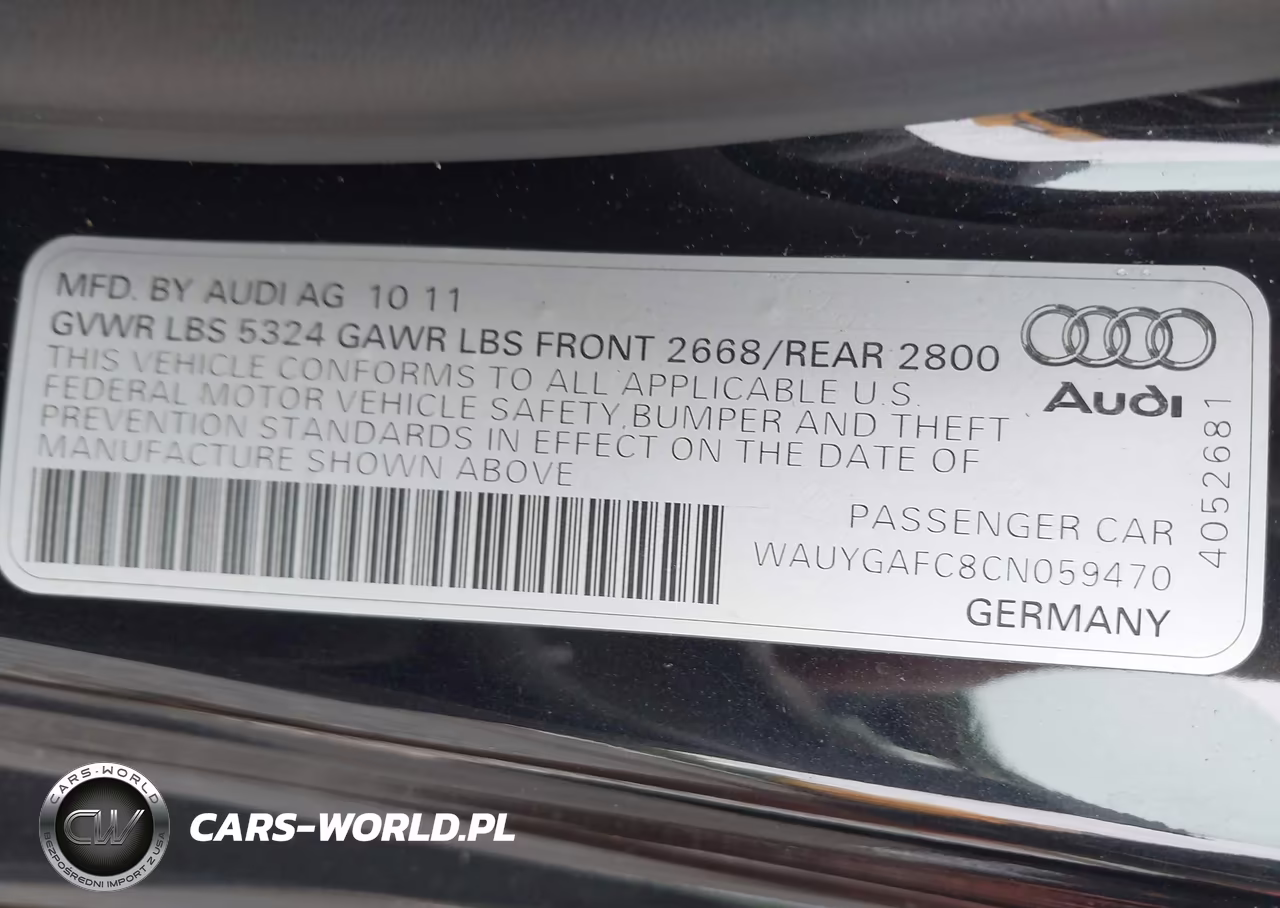 2012 Audi A7 Premium VIN:WAUYGAFC8CN059470 - 9