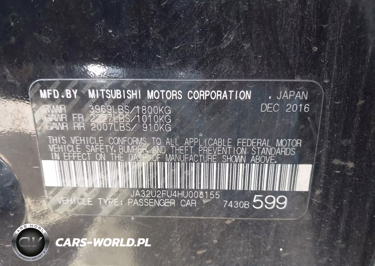 2017 Mitsubishi Lancer Es VIN:JA32U2FU4HU008155 - 9