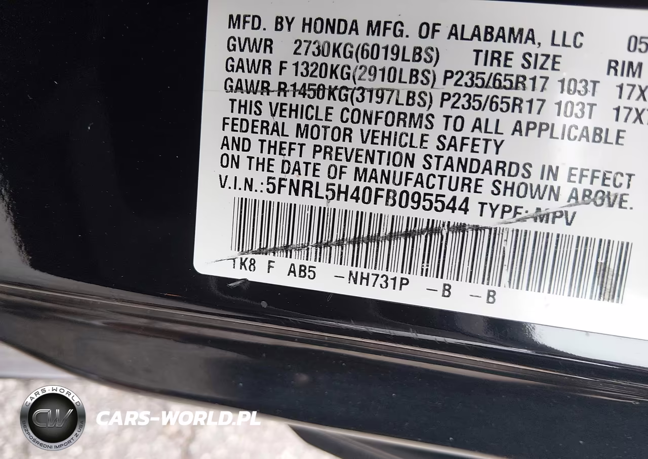 2015 Honda Odyssey Ex VIN:5FNRL5H40FB095544 - 9