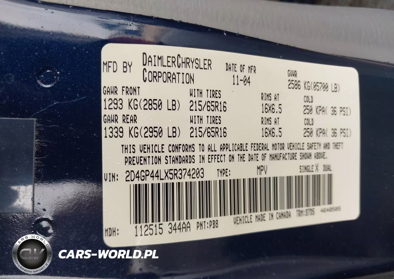 2005 Dodge Grand Caravan Sxt VIN:2D4GP44LX5R374203 - 9