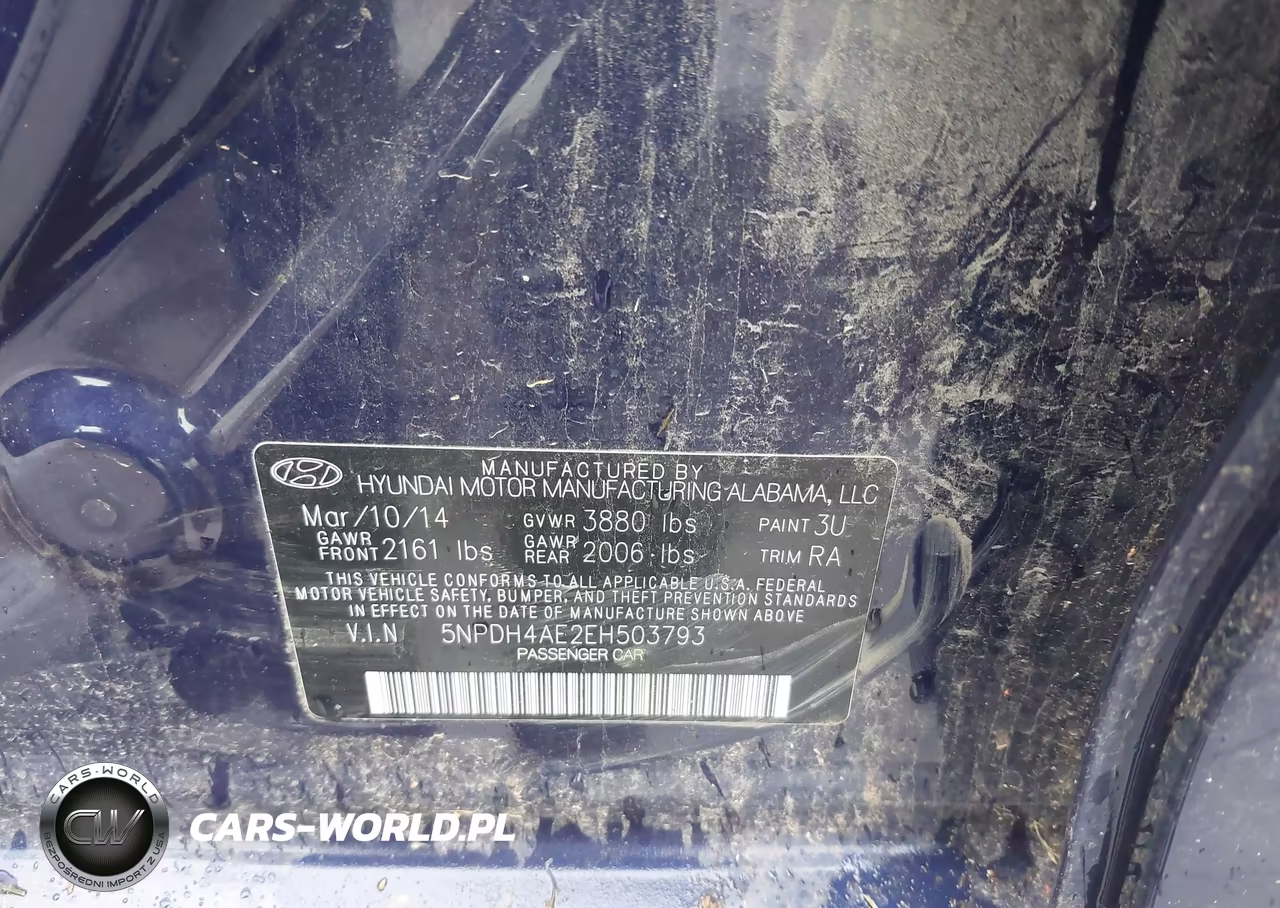 2014 Hyundai Elantra Se VIN:5NPDH4AE2EH503793 - 9