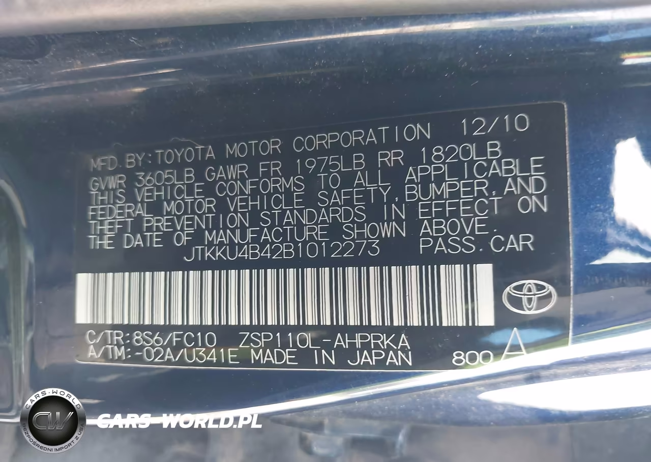 2011 Scion Xd VIN:JTKKU4B42B1012273 - 9