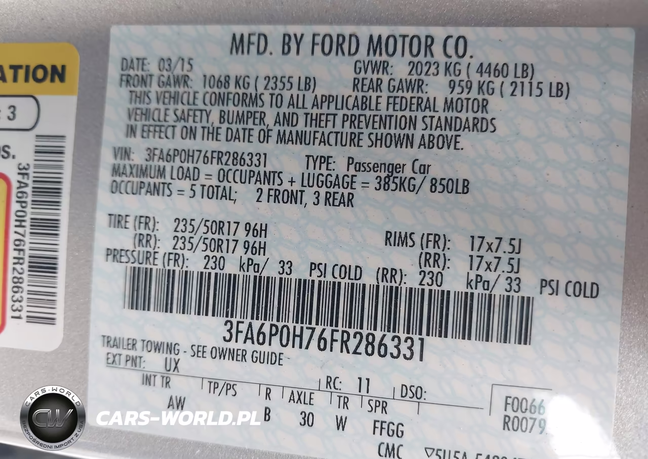 2015 Ford Fusion Se VIN:3FA6P0H76FR286331 - 9