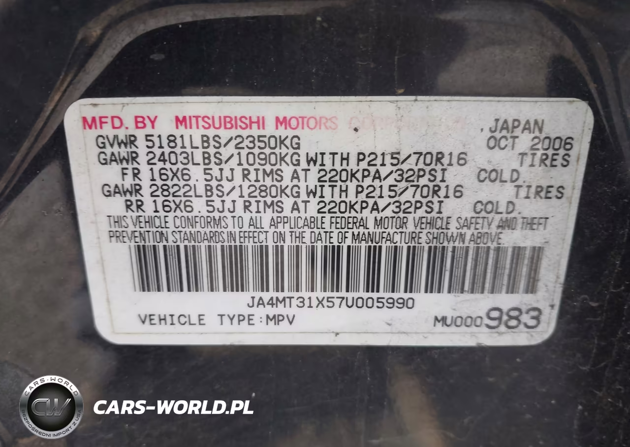 2007 Mitsubishi Outlander Ls VIN:JA4MT31X57U005990 - 9