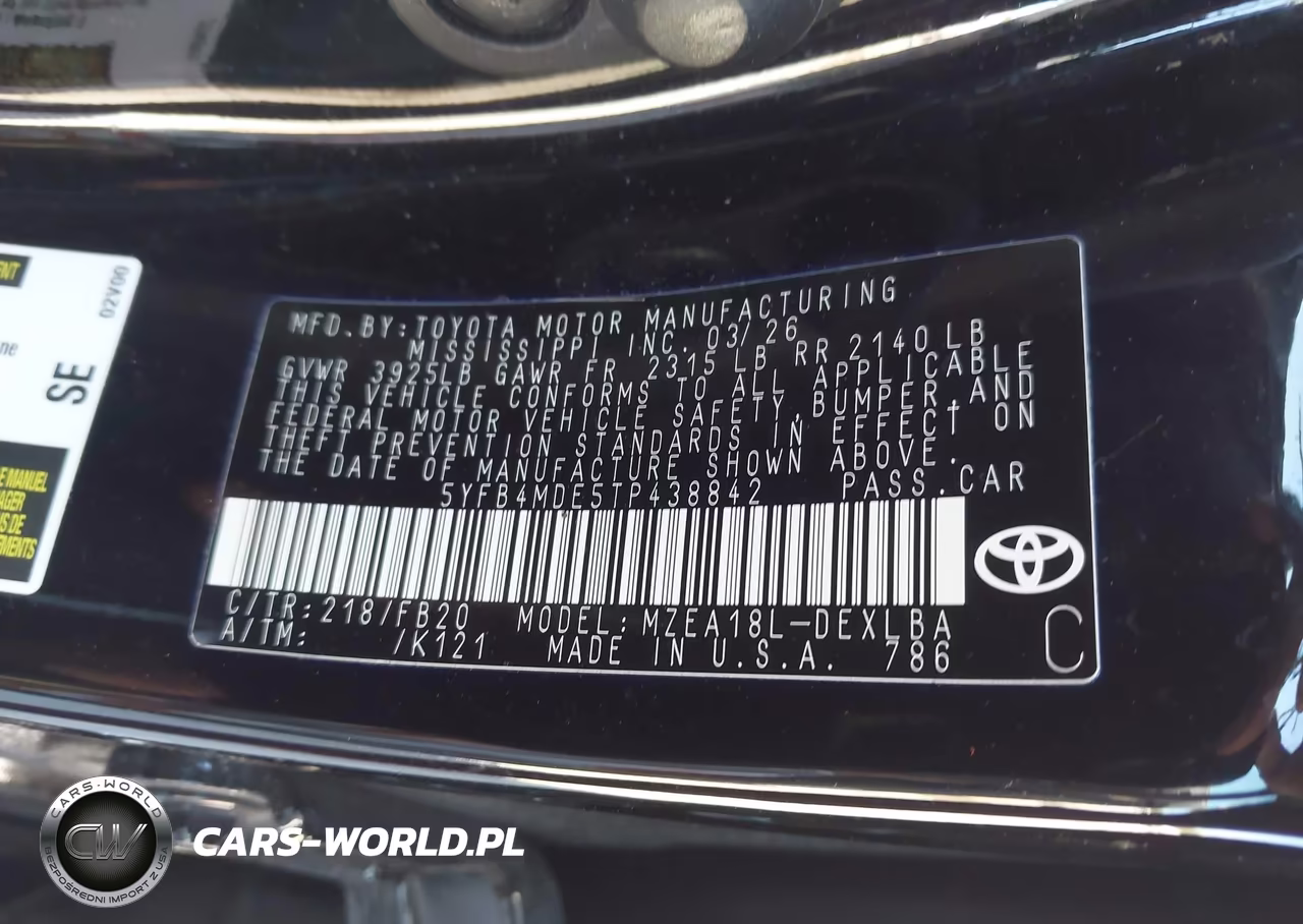 2026 Toyota Corolla Le VIN:5YFB4MDE5TP438842 - 9