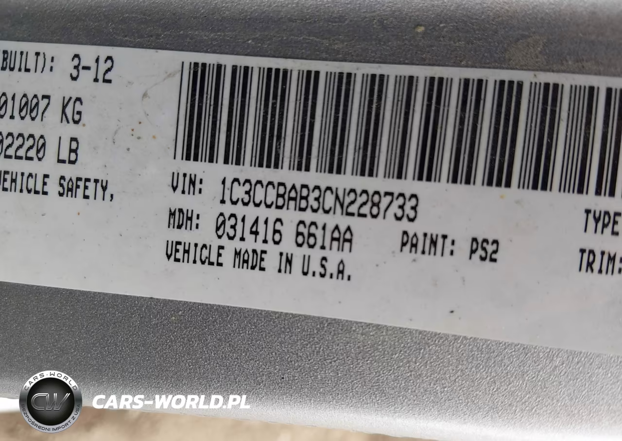 2012 Chrysler 200 Lx VIN:1C3CCBAB3CN228733 - 9