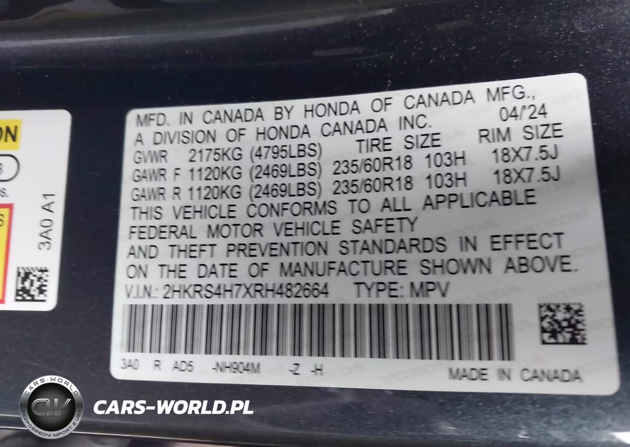 2024 Honda Cr-V Ex-L Awd VIN:2HKRS4H7XRH482664 - 9