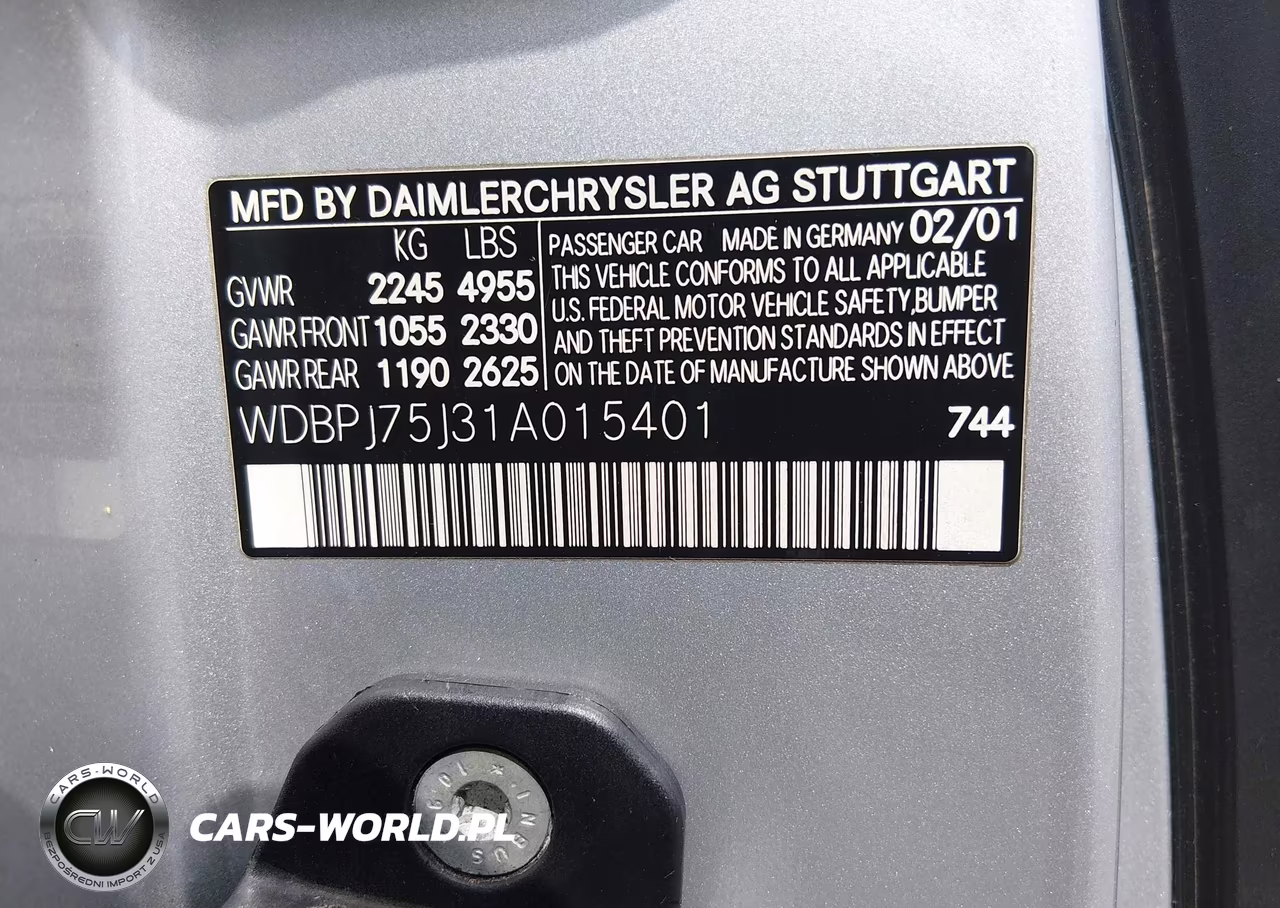 2001 Mercedes-Benz Cl 500 VIN:WDBPJ75J31A015401 - 9