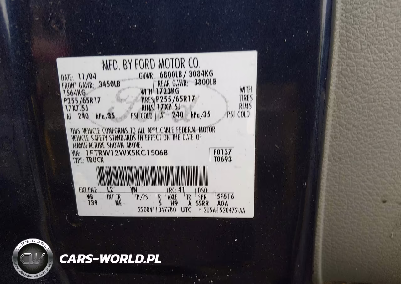 2005 Ford F-150 Xlt VIN:1FTRW12WX5KC15068 - 9