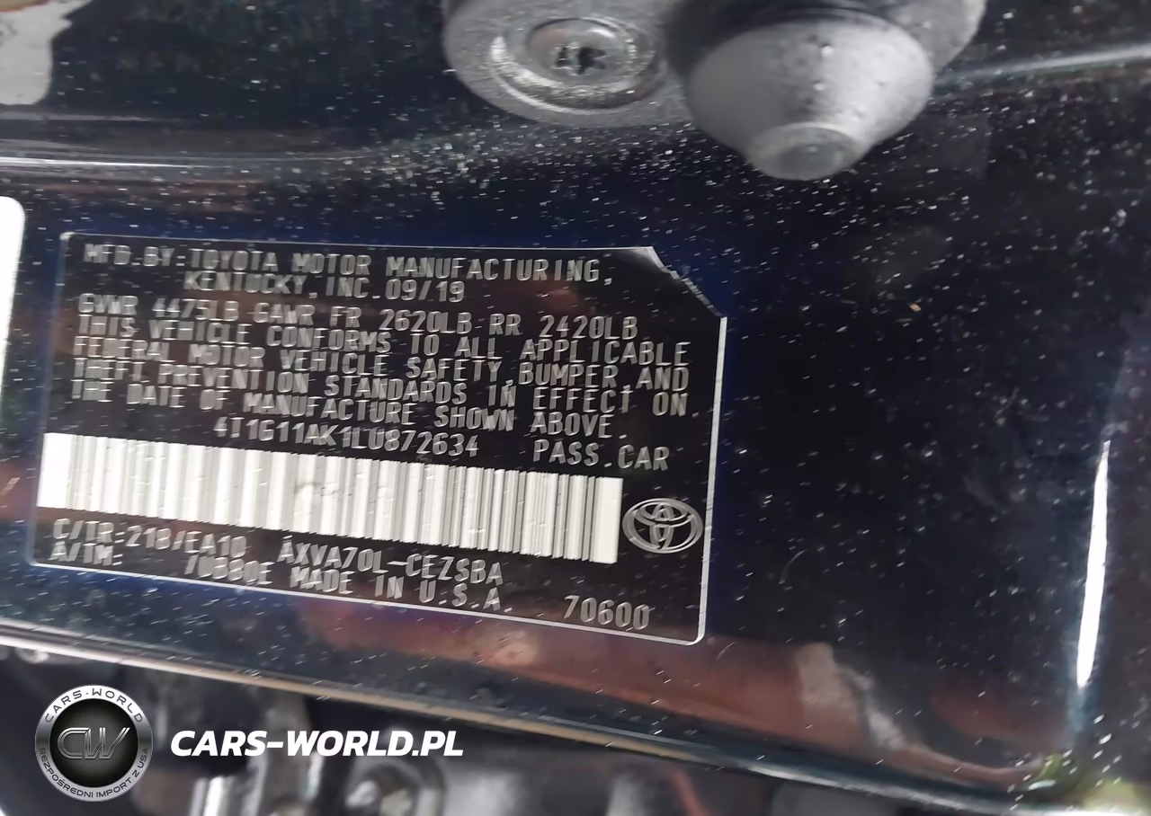 2020 Toyota Camry Se VIN:4T1G11AK1LU872634 - 9