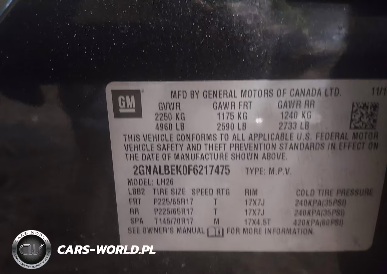 2015 Chevrolet Equinox 1Lt VIN:2GNALBEK0F6217475 - 9