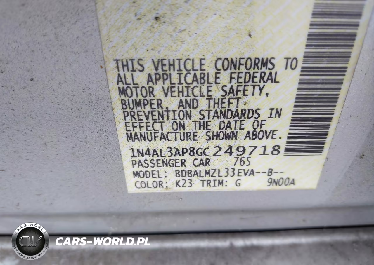 2016 Nissan Altima 2.5 Sv VIN:1N4AL3AP8GC249718 - 9