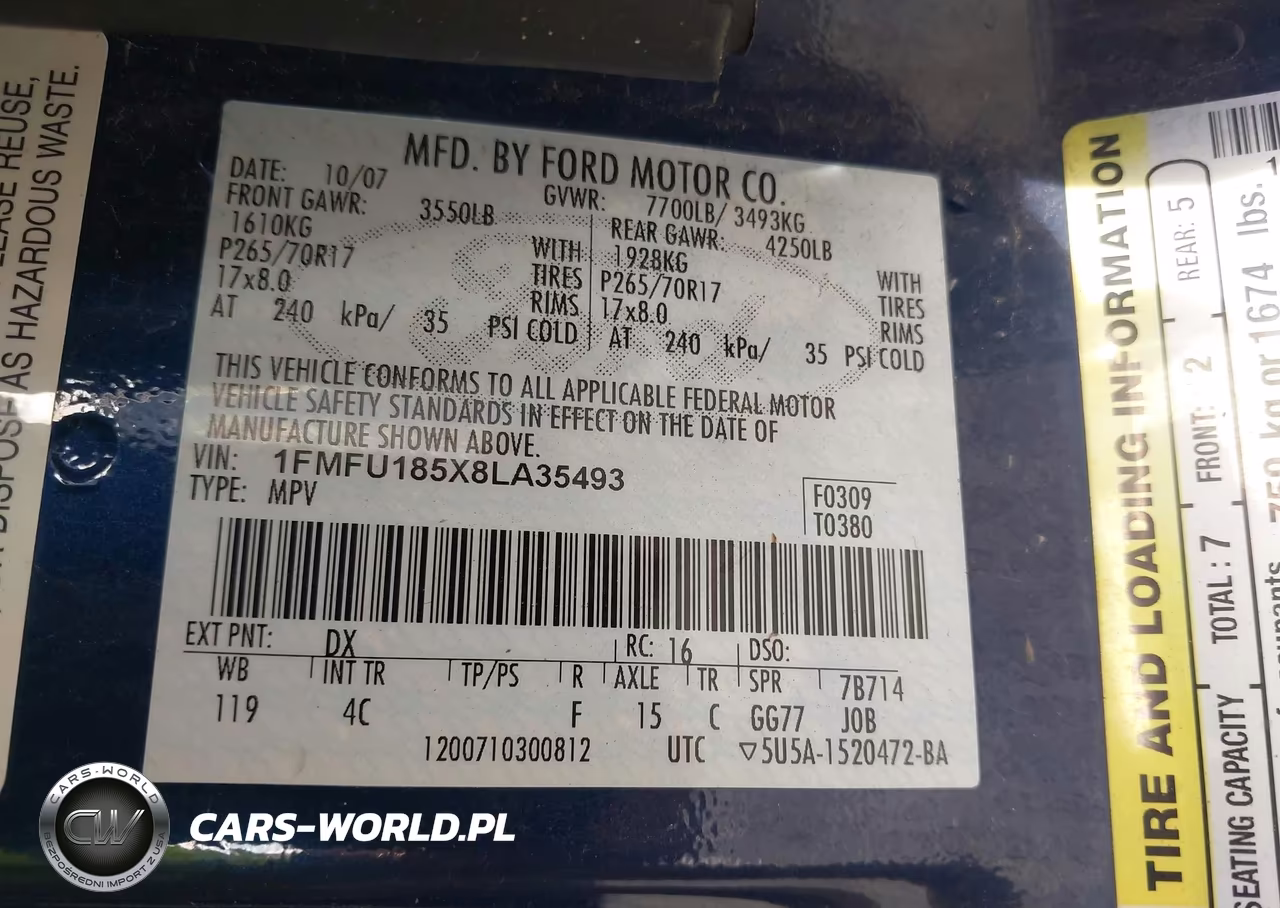 2008 Ford Expedition Eddie Bauer-King Ranch VIN:1FMFU185X8LA35493 - 9