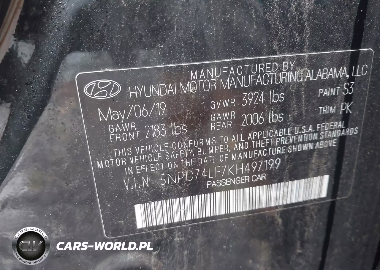 2019 Hyundai Elantra Se VIN:5NPD74LF7KH497199 - 9