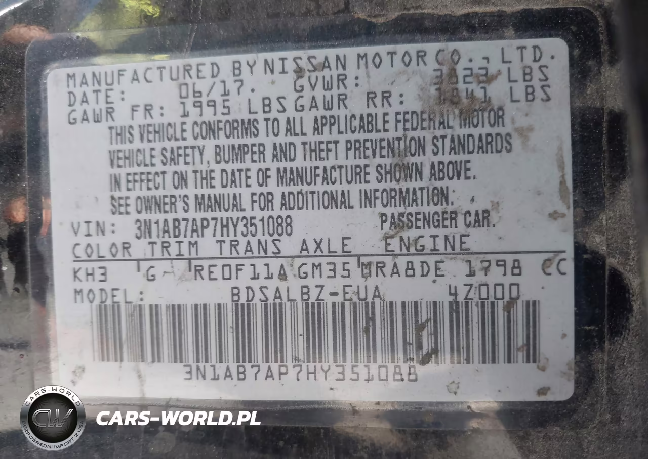 2017 Nissan Sentra S VIN:3N1AB7AP7HY351088 - 9